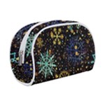 Gold Teal Snowflakes Gold Abstract Christmas Make Up Case (Small)