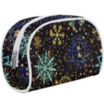 Gold Teal Snowflakes Gold Abstract Christmas Make Up Case (Large)