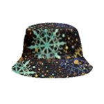 Gold Teal Snowflakes Gold Abstract Christmas Bucket Hat