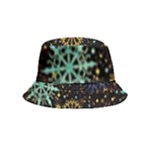 Gold Teal Snowflakes Gold Abstract Christmas Bucket Hat (Kids)