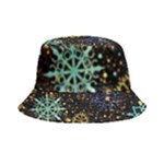 Gold Teal Snowflakes Gold Abstract Christmas Inside Out Bucket Hat