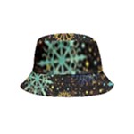 Gold Teal Snowflakes Gold Abstract Christmas Inside Out Bucket Hat (Kids)