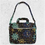 Gold Teal Snowflakes Gold Abstract Christmas MacBook Pro 13  Shoulder Laptop Bag 