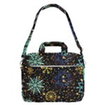 Gold Teal Snowflakes Gold Abstract Christmas MacBook Pro 15  Shoulder Laptop Bag