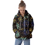 Gold Teal Snowflakes Gold Abstract Christmas Kids  Oversized Hoodie