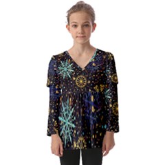 Kids  V Neck Casual Top 