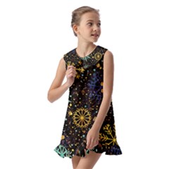 Kids  Pilgrim Collar Ruffle Hem Dress 