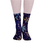 Gold Teal Snowflakes Gold Abstract Christmas Smooth Crew Length Tube Socks