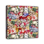 Pattern Kitten Christmas Mini Canvas 6  x 6  (Stretched)