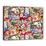 Pattern Kitten Christmas Canvas 20  x 16  (Stretched)