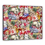 Pattern Kitten Christmas Canvas 24  x 20  (Stretched)