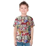 Pattern Kitten Christmas Kids  Cotton T-Shirt