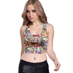 Pattern Kitten Christmas Racer Back Crop Top