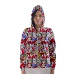 Pattern Kitten Christmas Women s Hooded Windbreaker