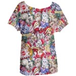 Pattern Kitten Christmas Women s Oversized T-Shirt