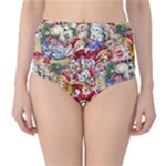 Pattern Kitten Christmas Classic High-Waist Bikini Bottoms