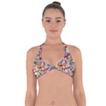 Pattern Kitten Christmas Halter Neck Bikini Top