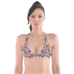 Pattern Kitten Christmas Plunge Bikini Top