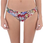 Pattern Kitten Christmas Reversible Hipster Bikini Bottoms