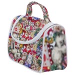 Pattern Kitten Christmas Satchel Handbag