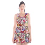 Pattern Kitten Christmas Scoop Neck Skater Dress