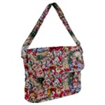 Pattern Kitten Christmas Buckle Messenger Bag