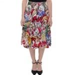 Pattern Kitten Christmas Classic Midi Skirt