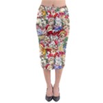 Pattern Kitten Christmas Midi Pencil Skirt