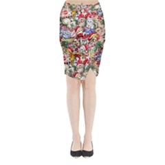 Pattern Kitten Christmas Midi Wrap Pencil Skirt from ArtsNow.com