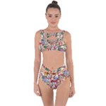 Pattern Kitten Christmas Bandaged Up Bikini Set 