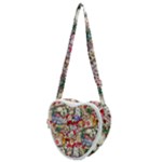 Pattern Kitten Christmas Heart Shoulder Bag