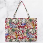 Pattern Kitten Christmas Zipper Medium Tote Bag