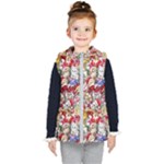 Pattern Kitten Christmas Kids  Hooded Puffer Vest