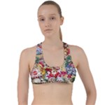 Pattern Kitten Christmas Criss Cross Racerback Sports Bra