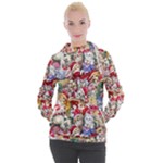 Pattern Kitten Christmas Women s Hooded Pullover