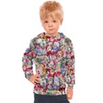 Pattern Kitten Christmas Kids  Hooded Pullover