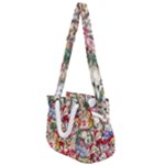 Pattern Kitten Christmas Rope Handles Shoulder Strap Bag