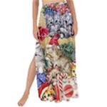 Pattern Kitten Christmas Maxi Chiffon Tie-Up Sarong