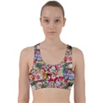 Pattern Kitten Christmas Back Weave Sports Bra