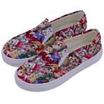 Pattern Kitten Christmas Kids  Canvas Slip Ons