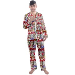 Men s Long Sleeve Satin Pajamas Set 