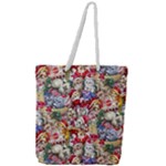 Pattern Kitten Christmas Full Print Rope Handle Tote (Large)