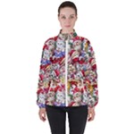 Pattern Kitten Christmas Women s High Neck Windbreaker