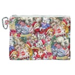 Pattern Kitten Christmas Canvas Cosmetic Bag (XL)