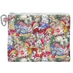 Pattern Kitten Christmas Canvas Cosmetic Bag (XXL)