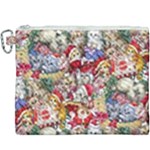 Pattern Kitten Christmas Canvas Cosmetic Bag (XXXL)