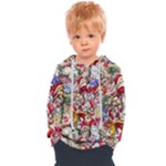 Pattern Kitten Christmas Kids  Overhead Hoodie