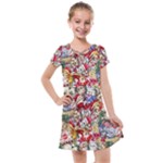 Pattern Kitten Christmas Kids  Cross Web Dress