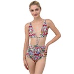 Pattern Kitten Christmas Tied Up Two Piece Swimsuit