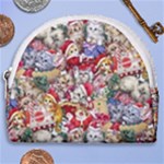 Pattern Kitten Christmas Horseshoe Style Canvas Pouch